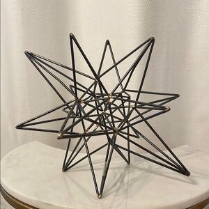 Geometric Metal Star Sculpture
